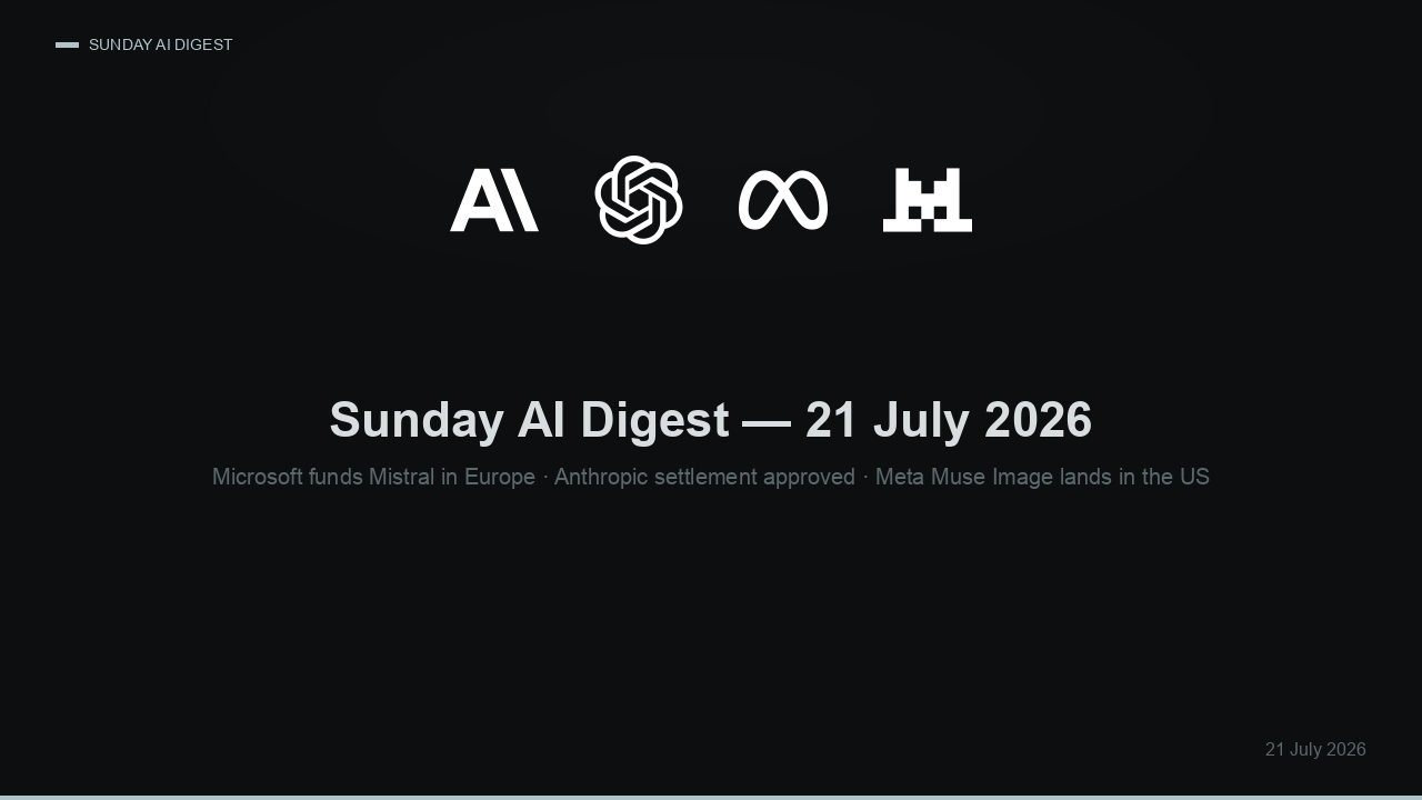 Header image for Sunday AI Digest — 21 July 2026