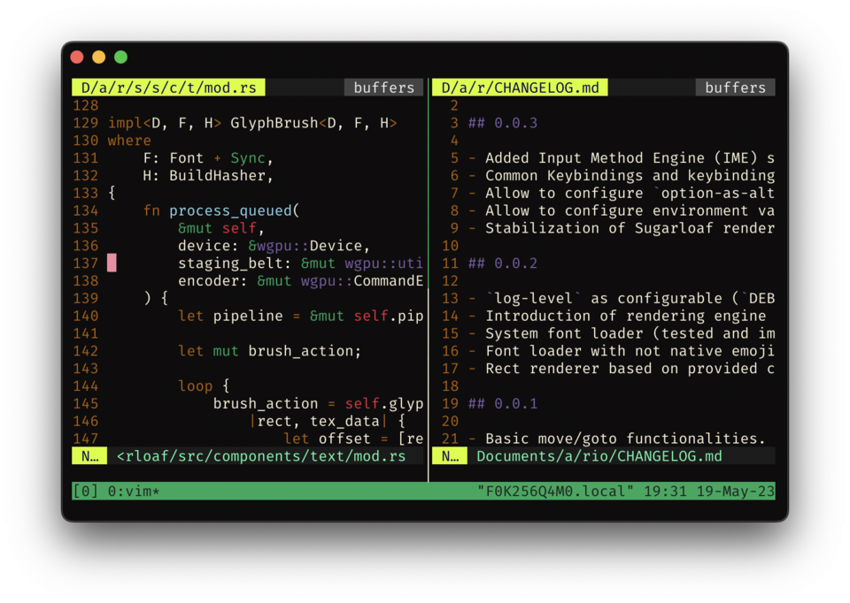 tmux screenshot